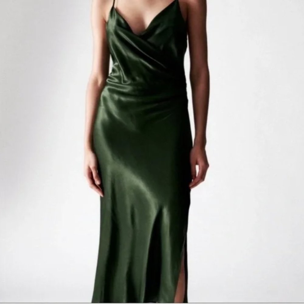 Zara | Satin Slit Dress L